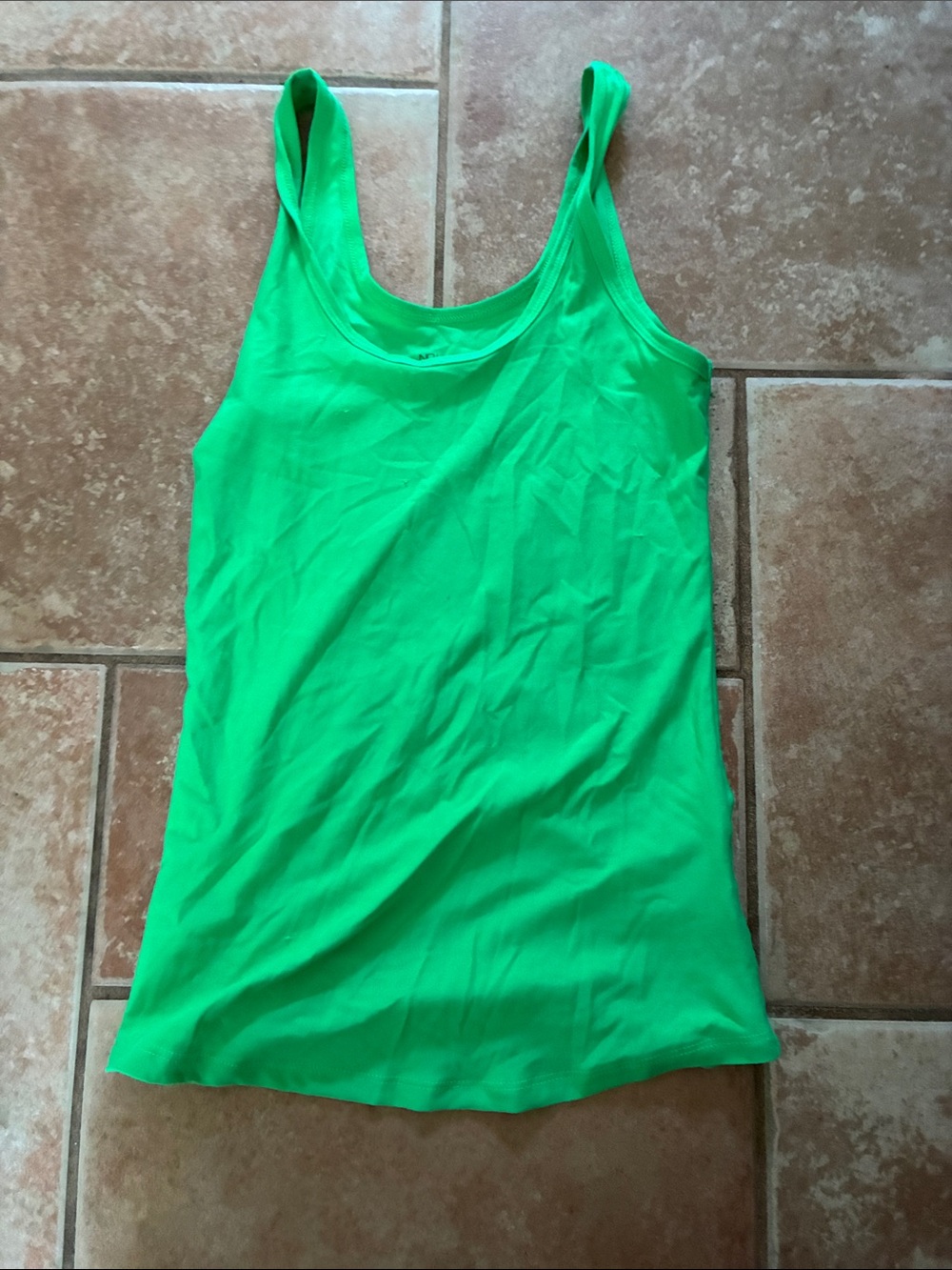 No Boundaries Bright Green Scoop Neck Tank Top